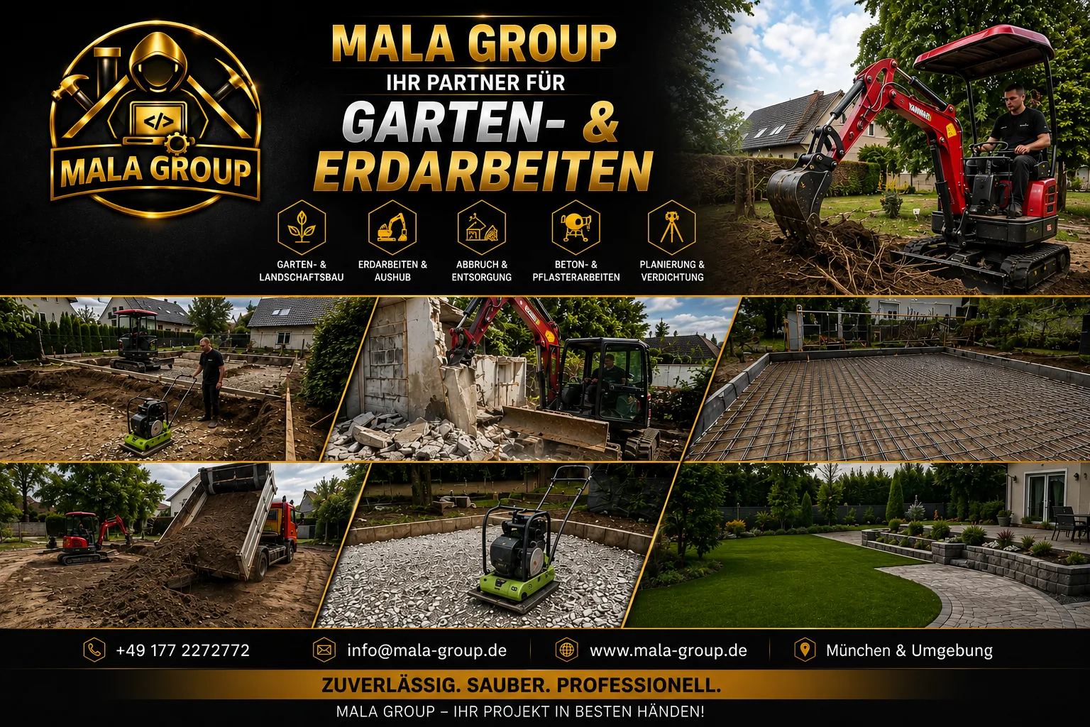 Garten Erdarbeiten Fundamentarbeiten Projekt von Mala Group